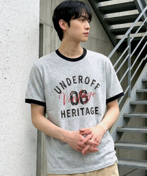 エッセンシャルスタンダード 半袖リンガーTシャツ ヴィンテージメランジ