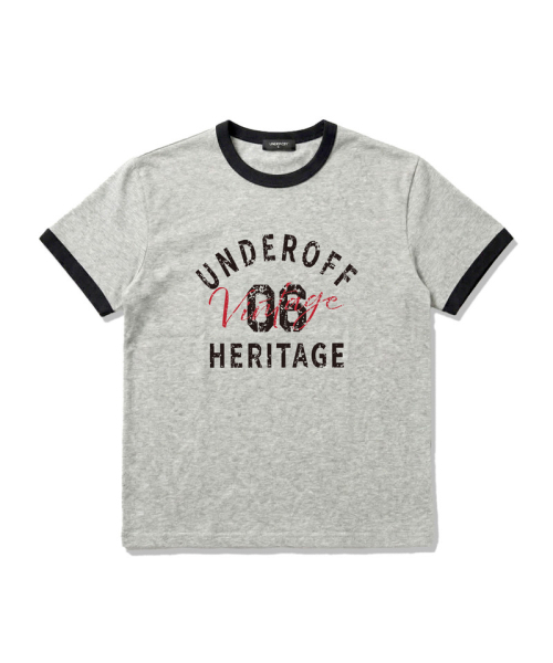 UNDEROFF（アンダーオフ）の「エッセンシャルスタンダード 半袖リンガーTシャツ ヴィンテージメランジ（Tシャツ/カットソー・メンズ・ヘザーグレー・LARGE/MEDIUM/X-LARGE/SMALL）」の2枚目の写真