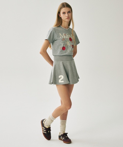 Mardi Mercredi(マルディメクルディ)の「FLARE MINI SKIRT ORIGINALIS 25 / フレア ミニ スカート オリジナルス 25(スカート・レディース・クリーム/グレー・FREE)」の9枚目の写真
