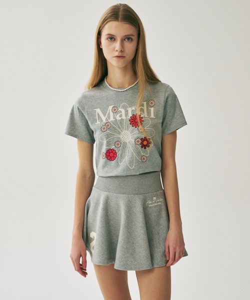 Mardi Mercredi(マルディメクルディ)の「FLARE MINI SKIRT ORIGINALIS 25 / フレア ミニ スカート オリジナルス 25(スカート・レディース・クリーム/グレー・FREE)」の4枚目の写真