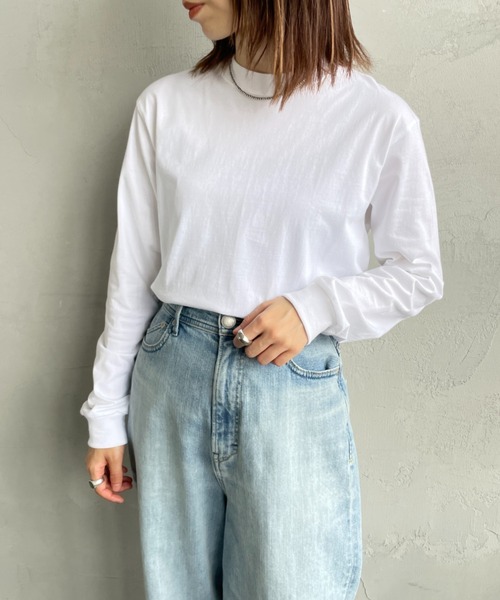 HANES（ヘインズ）の「【WEB先行予約】[HANES/ヘインズ] BEEFY ロングスリーブパックTシャツ（Tシャツ/カットソー・レディース・ブラック/ホワイト・L/M/S/XL）」の8枚目の写真