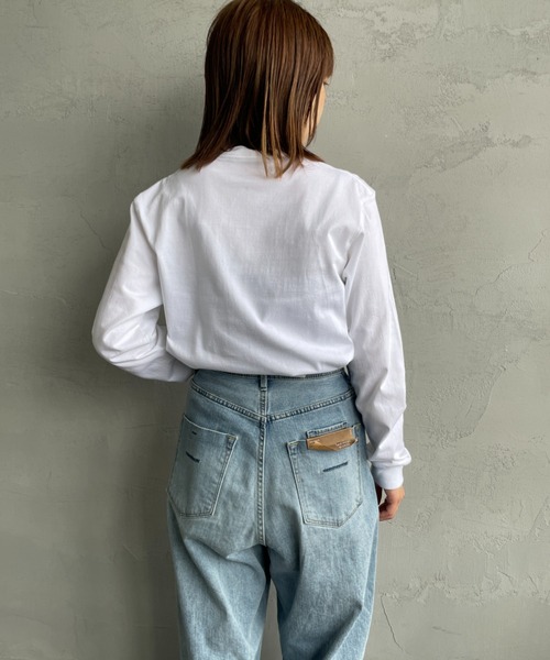 HANES（ヘインズ）の「【WEB先行予約】[HANES/ヘインズ] BEEFY ロングスリーブパックTシャツ（Tシャツ/カットソー・レディース・ブラック/ホワイト・L/M/S/XL）」の9枚目の写真