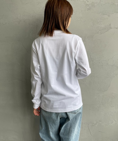 HANES（ヘインズ）の「【WEB先行予約】[HANES/ヘインズ] BEEFY ロングスリーブパックTシャツ（Tシャツ/カットソー・レディース・ブラック/ホワイト・L/M/S/XL）」の12枚目の写真
