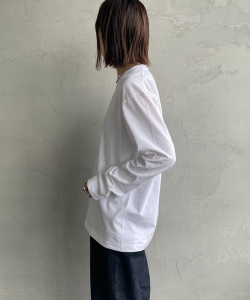 HANES（ヘインズ）の「【WEB先行予約】[HANES/ヘインズ] BEEFY ロングスリーブパックTシャツ（Tシャツ/カットソー・レディース・ブラック/ホワイト・L/M/S/XL）」の18枚目の写真
