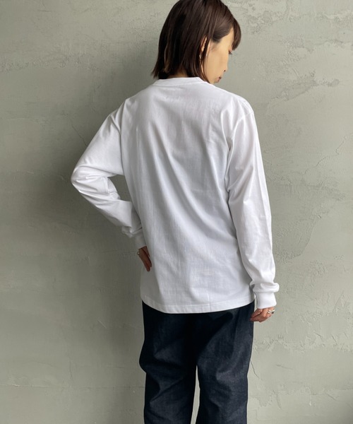 HANES（ヘインズ）の「【WEB先行予約】[HANES/ヘインズ] BEEFY ロングスリーブパックTシャツ（Tシャツ/カットソー・レディース・ブラック/ホワイト・L/M/S/XL）」の19枚目の写真