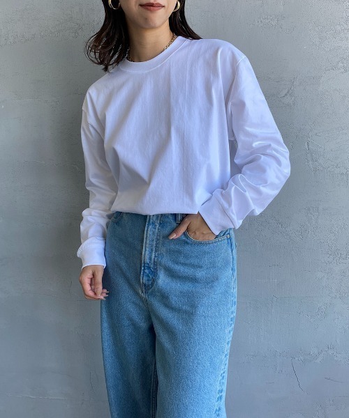 HANES（ヘインズ）の「【WEB先行予約】[HANES/ヘインズ] BEEFY ロングスリーブパックTシャツ（Tシャツ/カットソー・レディース・ブラック/ホワイト・L/M/S/XL）」の22枚目の写真