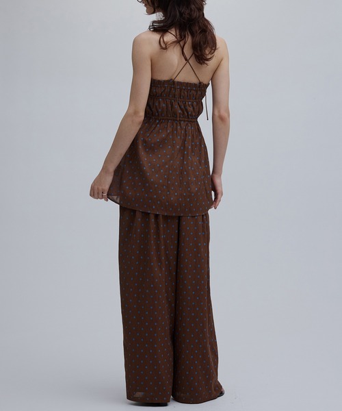 Ameri（アメリ）の「DOT SHARRING RELAX SET UP（セットアップ・レディース・ブラウン/イエロー/ブラック・SMALL/MEDIUM）」の5枚目の写真