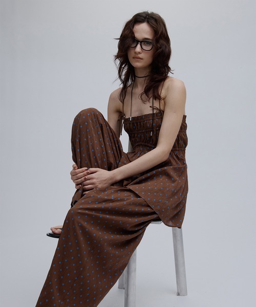 Ameri（アメリ）の「DOT SHARRING RELAX SET UP（セットアップ・レディース・ブラウン/イエロー/ブラック・SMALL/MEDIUM）」の9枚目の写真
