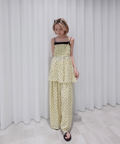 Ameri（アメリ）の「DOT SHARRING RELAX SET UP（セットアップ・レディース・ブラウン/イエロー/ブラック・SMALL/MEDIUM）」の16枚目の写真