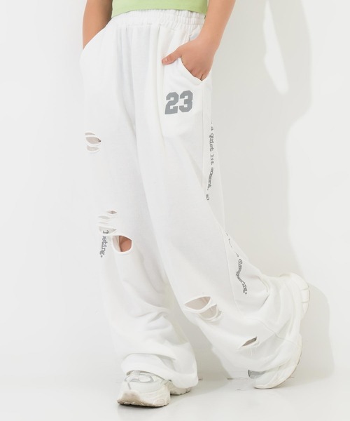 ANAP GiRL(アナップガール)の「クラッシュ スウェットパンツ(その他パンツ・キッズ・ホワイト/ブラック/ライトグレー・S/XS/M)」の2枚目の写真