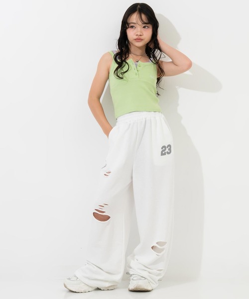ANAP GiRL(アナップガール)の「クラッシュ スウェットパンツ(その他パンツ・キッズ・ホワイト/ブラック/ライトグレー・S/XS/M)」の7枚目の写真