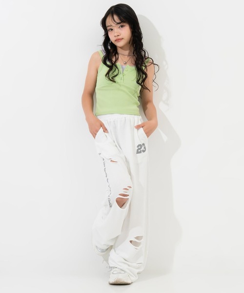 ANAP GiRL(アナップガール)の「クラッシュ スウェットパンツ(その他パンツ・キッズ・ホワイト/ブラック/ライトグレー・S/XS/M)」の8枚目の写真