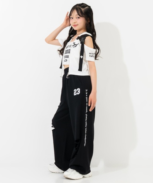 ANAP GiRL(アナップガール)の「クラッシュ スウェットパンツ(その他パンツ・キッズ・ホワイト/ブラック/ライトグレー・S/XS/M)」の13枚目の写真