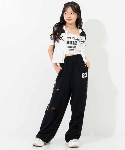 ANAP GiRL(アナップガール)の「クラッシュ スウェットパンツ(その他パンツ・キッズ・ホワイト/ブラック/ライトグレー・S/XS/M)」の12枚目の写真