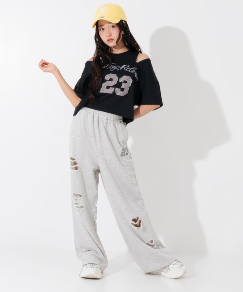 ANAP GiRL(アナップガール)の「クラッシュ スウェットパンツ(その他パンツ・キッズ・ホワイト/ブラック/ライトグレー・S/XS/M)」の21枚目の写真
