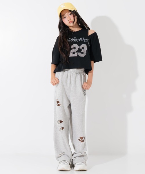 ANAP GiRL(アナップガール)の「クラッシュ スウェットパンツ(その他パンツ・キッズ・ホワイト/ブラック/ライトグレー・S/XS/M)」の22枚目の写真