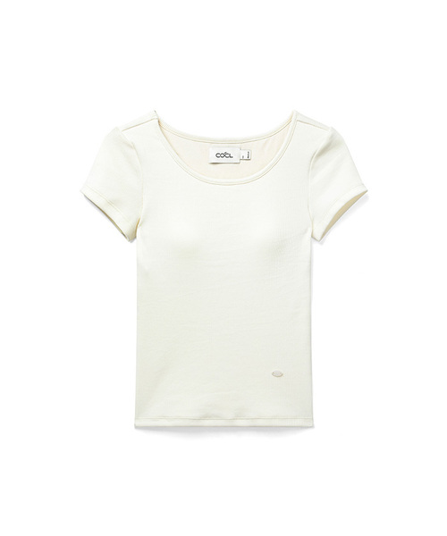 COSTUMEOCLOCK WOMAN（カスタムオクロック ウーマン）の「[キャップ内蔵] コンフォートUネックハーフTシャツ 10 COLOR COWTS001（Tシャツ/カットソー・レディース・ブラック/ダークブラウン/クリーム/ダークグレー/エメラルド/ライトグレー/ネイビー/レッド/スカイブルー/ホワイト・SMALL/MEDIUM）」の6枚目の写真