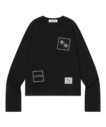 バミパッチワークロングスリーブTシャツ(2カラー)