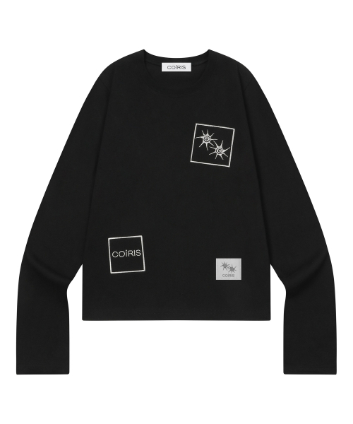 COIRIS（コイリス）の「バミパッチワークロングスリーブTシャツ（2カラー）（Tシャツ/カットソー・レディース・ブラック/ホワイト・FREE）」の8枚目の写真