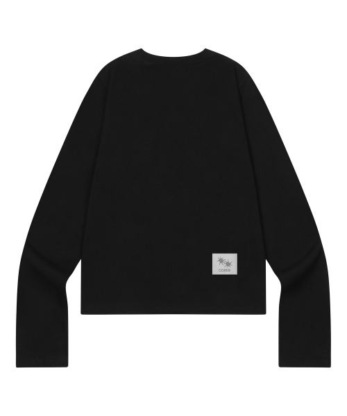 COIRIS（コイリス）の「バミパッチワークロングスリーブTシャツ（2カラー）（Tシャツ/カットソー・レディース・ブラック/ホワイト・FREE）」の9枚目の写真