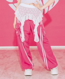 ANAP GiRL（アナップガール）の「Rｕｕ×ＬＯＶＥＡＮＡＰ　レース付ラインワイドパンツ（その他パンツ）」