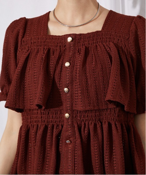 GORGE（ゴージ）の「《カットフリル・透け感》ブラウス／フェミカジュ×ナチュラル／春夏／全3色（シャツ/ブラウス・レディース・オフホワイト/ブラック/ボルドー・F）」の18枚目の写真