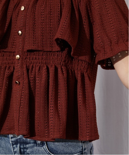 GORGE（ゴージ）の「《カットフリル・透け感》ブラウス／フェミカジュ×ナチュラル／春夏／全3色（シャツ/ブラウス・レディース・オフホワイト/ブラック/ボルドー・F）」の20枚目の写真