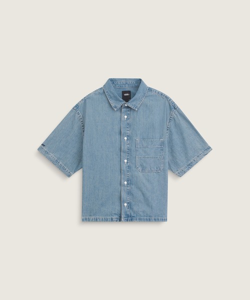 VANS(バンズ)の「CYRUS ストレートヘム デニムシャツ / Cyrus Straight Hem Denim SS Wo VN000UBKCDX1(シャツ/ブラウス・メンズ・インディゴブルー・SMALL/MEDIUM/LARGE/X-LARGE)」の4枚目の写真