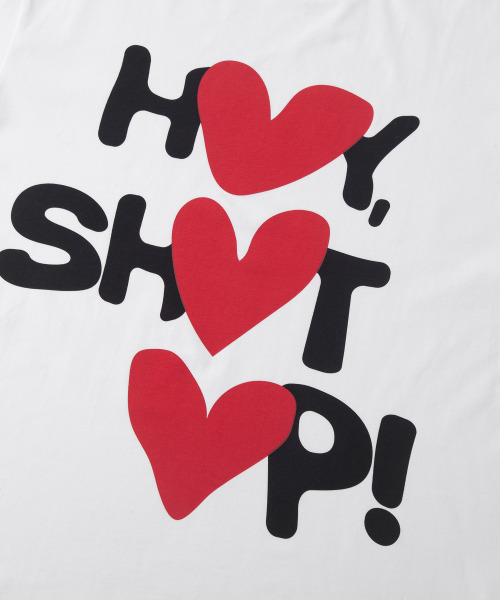 TONSIL(トンスル)の「HEY, SHUT UP! ハートグラフィック半袖Tシャツ(Tシャツ/カットソー・レディース・ホワイト・FREE)」の5枚目の写真