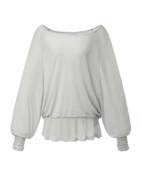 MIRECO(ミレコ)の「SHEER OFF-SHOULDER SLEEVE CLOUD GREY(Tシャツ/カットソー・レディース・その他・FREE)」の4枚目の写真