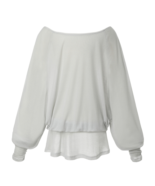 MIRECO(ミレコ)の「SHEER OFF-SHOULDER SLEEVE CLOUD GREY(Tシャツ/カットソー・レディース・その他・FREE)」の5枚目の写真