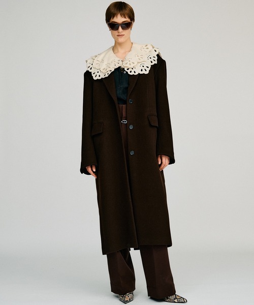 PRANK PROJECT(プランクプロジェクト)の「【2026Autumn Pre-Order】カシミヤブレンドワイドショルダーコート / Cashmere Blend Wide Shoulder Coat(チェスターコート・レディース・グレー/ブラウン/ブラック・36/38)」の3枚目の写真