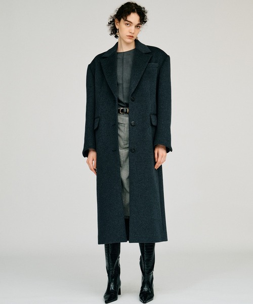 PRANK PROJECT(プランクプロジェクト)の「【2026Autumn Pre-Order】カシミヤブレンドワイドショルダーコート / Cashmere Blend Wide Shoulder Coat(チェスターコート・レディース・グレー/ブラウン/ブラック・36/38)」の2枚目の写真