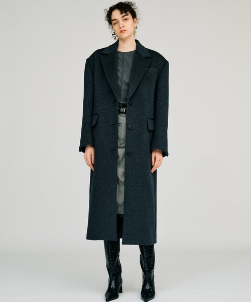 PRANK PROJECT(プランクプロジェクト)の「【2026Autumn Pre-Order】カシミヤブレンドワイドショルダーコート / Cashmere Blend Wide Shoulder Coat(チェスターコート・レディース・グレー/ブラウン/ブラック・36/38)」の6枚目の写真