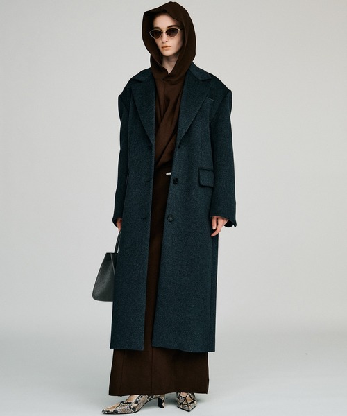 PRANK PROJECT(プランクプロジェクト)の「【2026Autumn Pre-Order】カシミヤブレンドワイドショルダーコート / Cashmere Blend Wide Shoulder Coat(チェスターコート・レディース・グレー/ブラウン/ブラック・36/38)」の8枚目の写真