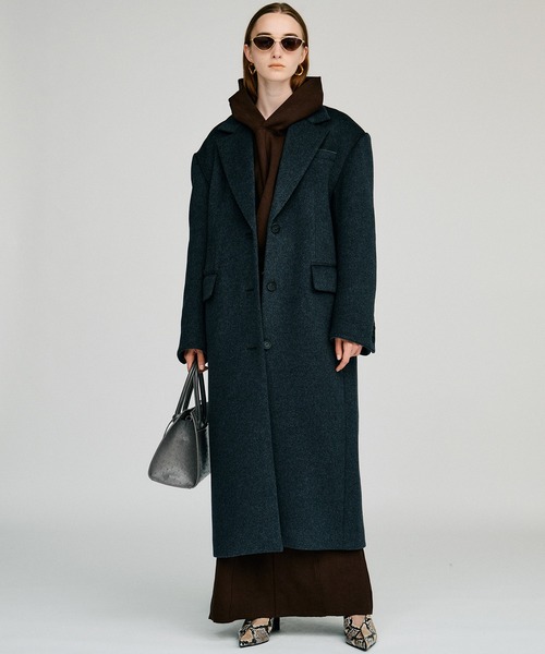 PRANK PROJECT(プランクプロジェクト)の「【2026Autumn Pre-Order】カシミヤブレンドワイドショルダーコート / Cashmere Blend Wide Shoulder Coat(チェスターコート・レディース・グレー/ブラウン/ブラック・36/38)」の7枚目の写真