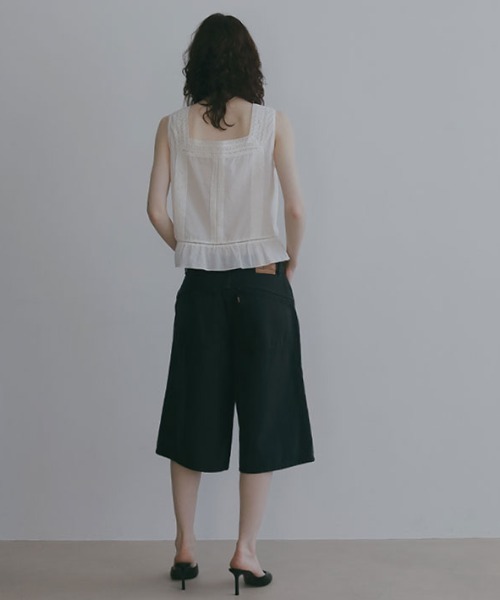 ETRE TOKYO(エトレトウキョウ)の「スリーブレスレースコットンブラウス(シャツ/ブラウス・レディース・ブルー/ホワイト/ブラック・FREE)」の14枚目の写真