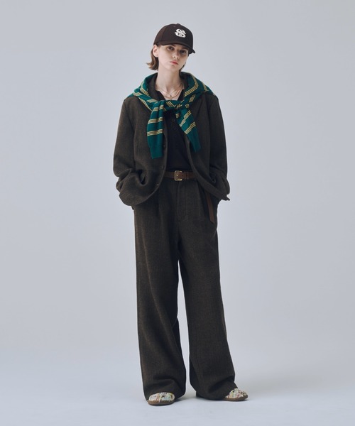 soerte（ソエルテ）の「Classic Wool Blend Tweed 3B Jacket / クラシックウールブレンド３ボタンジャケット（テーラードジャケット・メンズ・ブラウン/ブラック・1/2/3）」の9枚目の写真