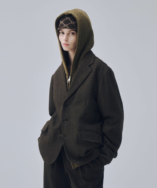 soerte（ソエルテ）の「Classic Wool Blend Tweed 3B Jacket / クラシックウールブレンド３ボタンジャケット（テーラードジャケット・メンズ・ブラウン/ブラック・1/2/3）」の7枚目の写真