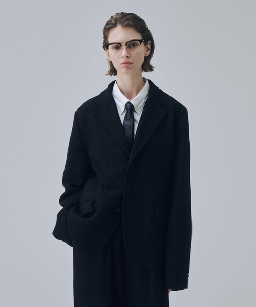 soerte（ソエルテ）の「Classic Wool Blend Tweed 3B Jacket / クラシックウールブレンド３ボタンジャケット（テーラードジャケット・メンズ・ブラウン/ブラック・1/2/3）」の19枚目の写真
