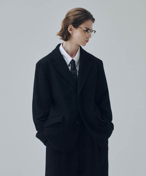 soerte（ソエルテ）の「Classic Wool Blend Tweed 3B Jacket / クラシックウールブレンド３ボタンジャケット（テーラードジャケット・メンズ・ブラウン/ブラック・1/2/3）」の6枚目の写真