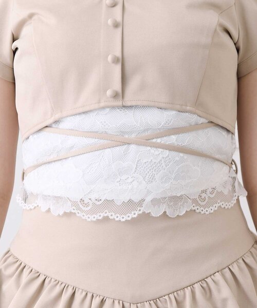 Belle Charme(ベルシャルム)の「【Belle Charme】Lace Hem Puff Tops(シャツ/ブラウス・レディース・ブラック/ベージュ・FREE)」の8枚目の写真
