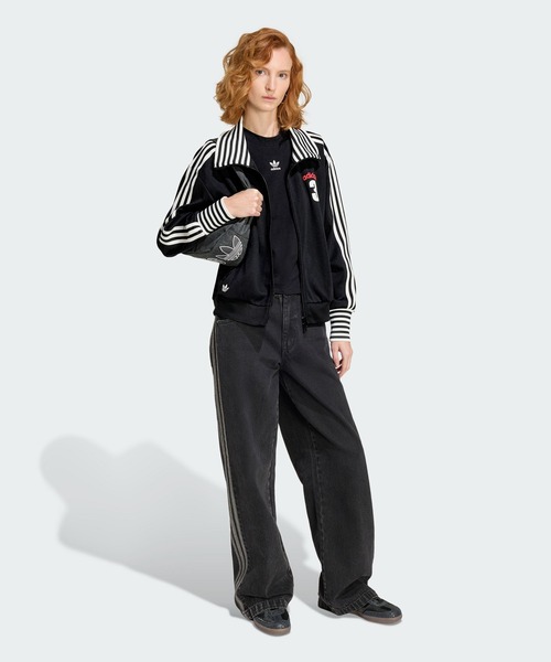 adidas(アディダス)の「ビンテージ BB TT ストライプ リブ トラックトップ / ジャージ / トラックジャケット / アディダスオリジナルス adidas Originals(ジャージ・レディース・ブラック・XX-LARGE/LARGE/MEDIUM/SMALL/X-LARGE)」の3枚目の写真