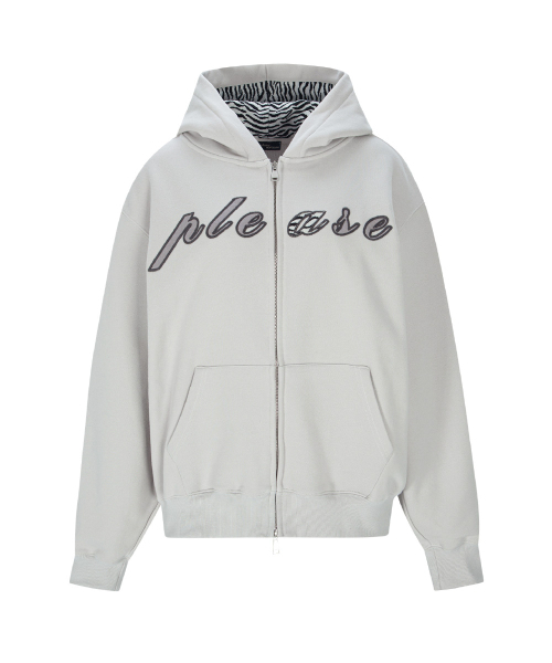 PLEASENOFOLLOW(プリーズノーフォロー)の「Bono patch Sweat Hoodie Zip Up (Sand Grey)(パーカー・レディース・その他・FREE)」の3枚目の写真