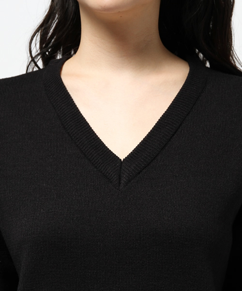 VENCEEXCHANGE（ヴァンスエクスチェンジ）の「Vネックワンピース（ワンピース・レディース・ピンク/グレー/ベージュ/ブラック・MEDIUM）」の9枚目の写真