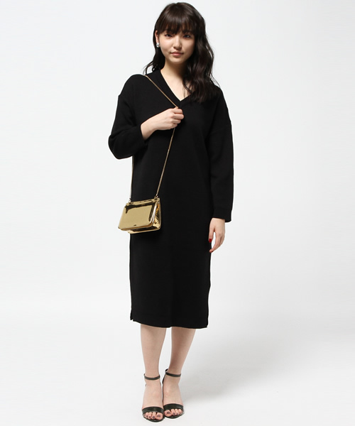 VENCEEXCHANGE（ヴァンスエクスチェンジ）の「Vネックワンピース（ワンピース・レディース・ピンク/グレー/ベージュ/ブラック・MEDIUM）」の13枚目の写真