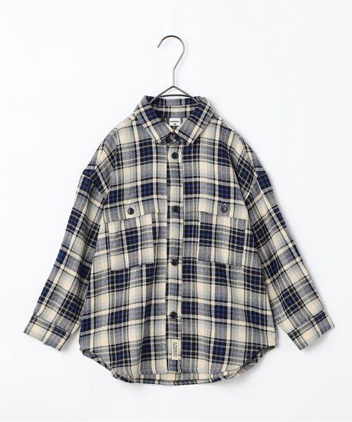 p.premier（ピードットプルミエ）の「【リンク】フランネルチェックオーバーシルエットシャツ（シャツ/ブラウス・キッズ・ブルー/グレー/イエロー/レッド・120/130/140/80/110/90/100）」の9枚目の写真