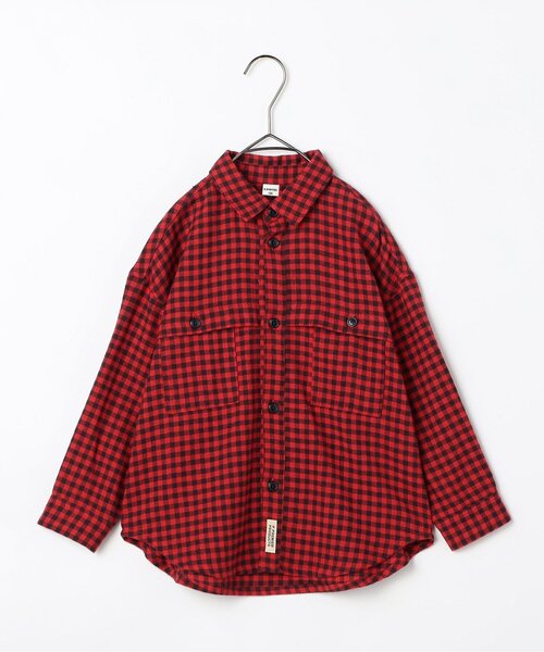 p.premier（ピードットプルミエ）の「【リンク】フランネルチェックオーバーシルエットシャツ（シャツ/ブラウス・キッズ・ブルー/グレー/イエロー/レッド・120/130/140/80/110/90/100）」の21枚目の写真