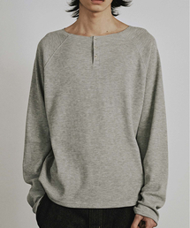 KANEITEI（カネイテイ）の「WAFFLE RAW CUT HENLEY NECK LONG SLEEVES (MELANGE GRAY)（Tシャツ/カットソー）」