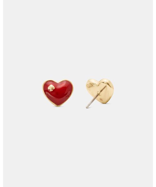 kate spade new york（ケイトスペード ニューヨーク）の「ハート アンド スペード ハート スペード ピアス（ピアス（両耳用）・レディース・レッド・ONESIZE）」の3枚目の写真